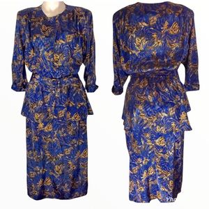Vintage 80’s Peplum Stuart Allan Dress